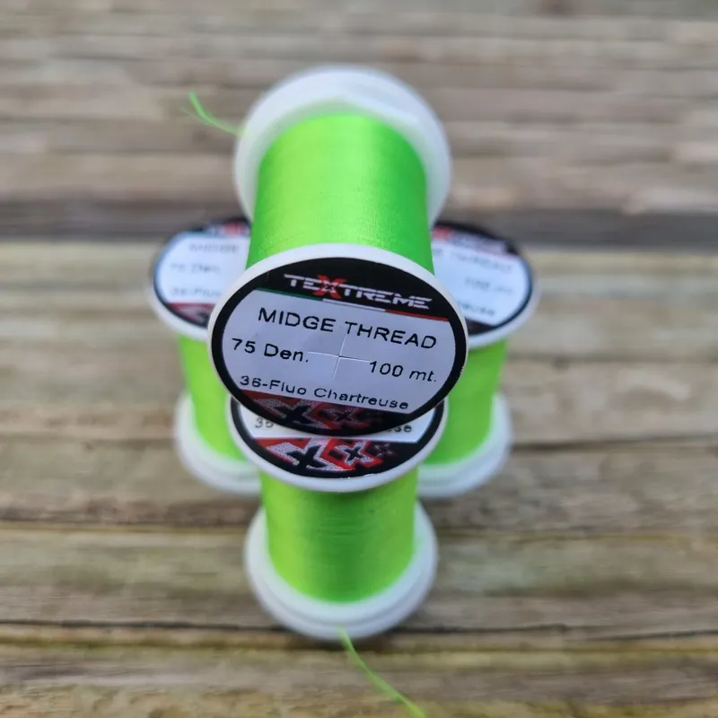 TEXTREME Midge Tying Thread 75dn in 36-Fluo Chartreuse-1